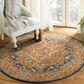 Safavieh Evoke EVK275C 5"1" Round Blue and Orange Area Rug, , large