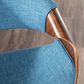 LumiSource Curvini 30" Swivel Barstool with Blue Upholstery in Walnut and Chrome (Set of 2), , large