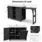 HOMLUX 78.3" Outdoor Kitchen Island with Foldable Grill Table in Black and Stainless Steel, , large