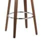 LumiSource Curvini 30" Swivel Barstool with Cream Upholstery in Walnut and Chrome (Set of 2), , large