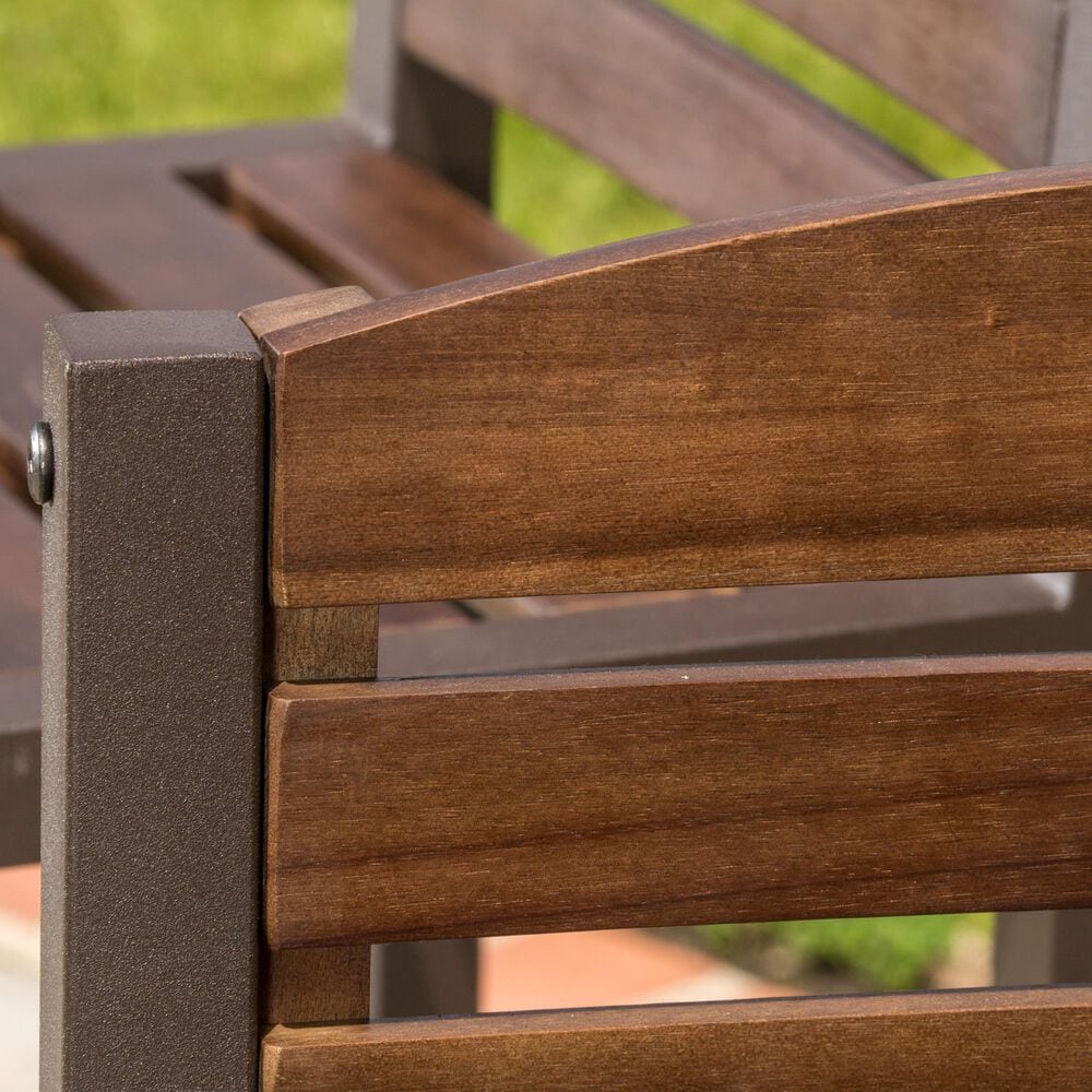 Hearth and Haven Milos Outdoor Bar Stool in Dark Brown &#40;Set of 2&#41;, , large