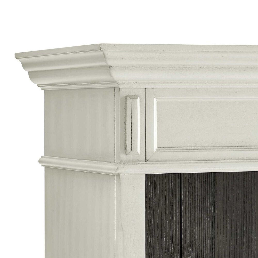 Wycliff Bay Hartford 3-Piece L-Shaped Desk with Bookcase Set in Antique White and Gray, , large