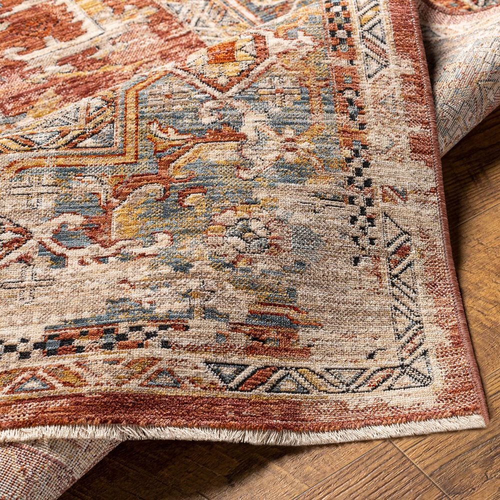 Surya Aspendos APS-2322 2&#39;7&quot; x 7&#39;3&quot; Rust, Teal, Mustard, Black, Medium Gray, Charcoal and Light Beige Runner, , large