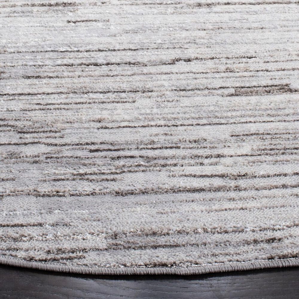 Safavieh Orchard Striped 6&#39;7&quot; Round Grey and Light Grey Area Rug, , large