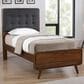 Pacific Landing Robyn Twin Upholstered Platform Bed in Dark Gray and Dark Walnut, , large