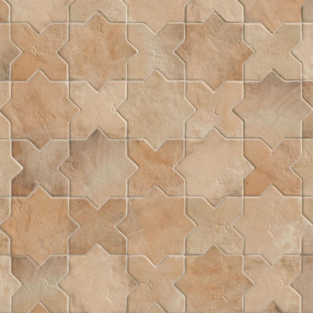 Soho Studio Malta Cotto Star and Cross 6" x 6" Porcelain Tile Kit, , large