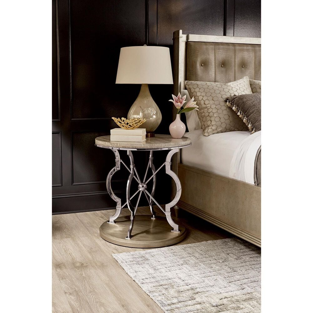 Vantage Morrissey Lamp Table in Silver and Brown, , large