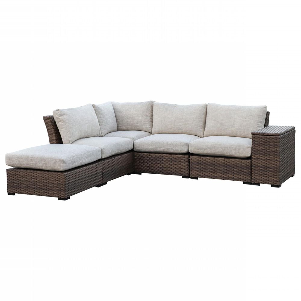 Summit Home Mendocino 5-Piece Patio Sectional in Brown, , large