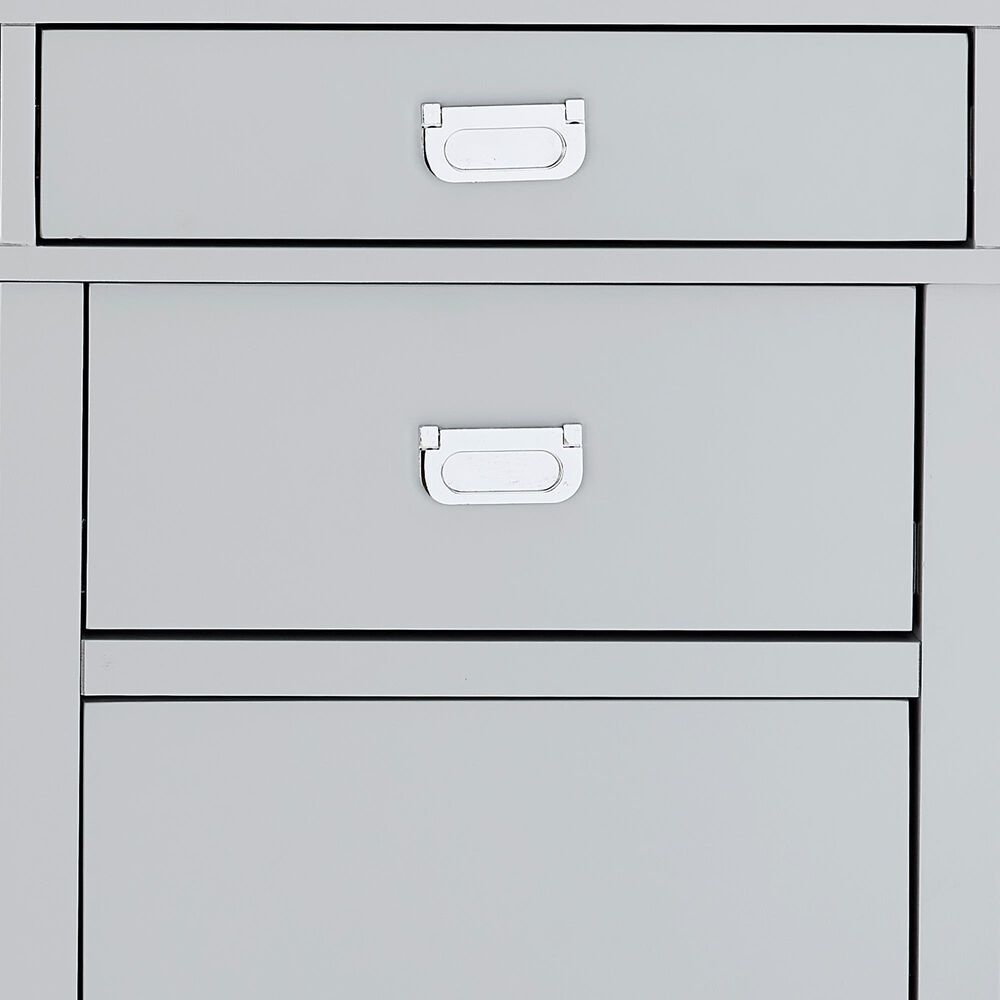 Linon Home Decor Peggy Side Storage Desk in Grey, , large