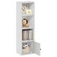 HOMLUX 4-Tier Shelf Bookcase with Door Storage Cabinet in White, , large