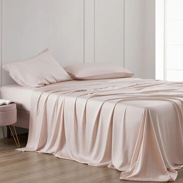 HiEnd Accents Lyocell 4-Piece Queen Sheet Set in Blush, , large