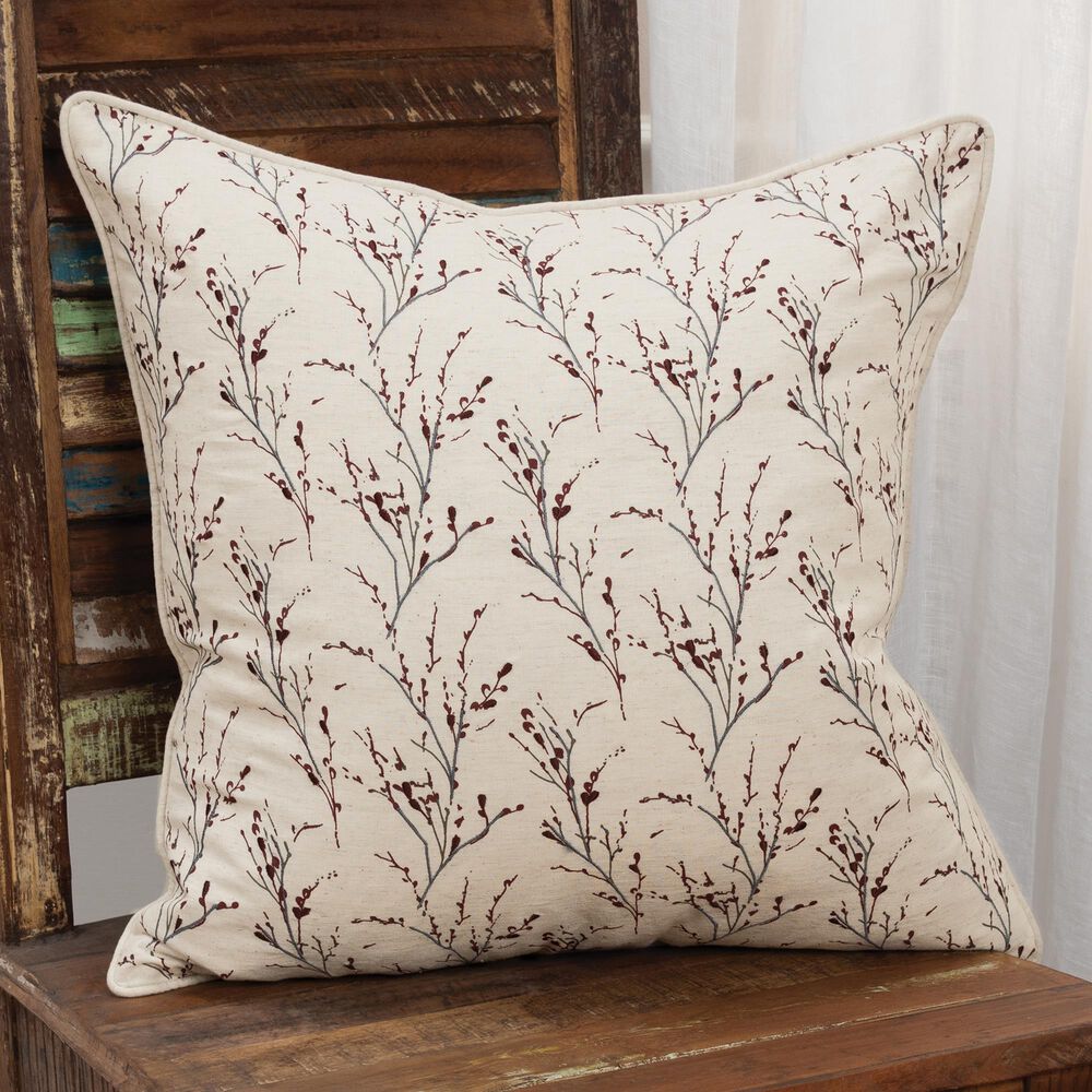 Rizzy Home Floral 20" Poly Filled Pillow in Natural, , large