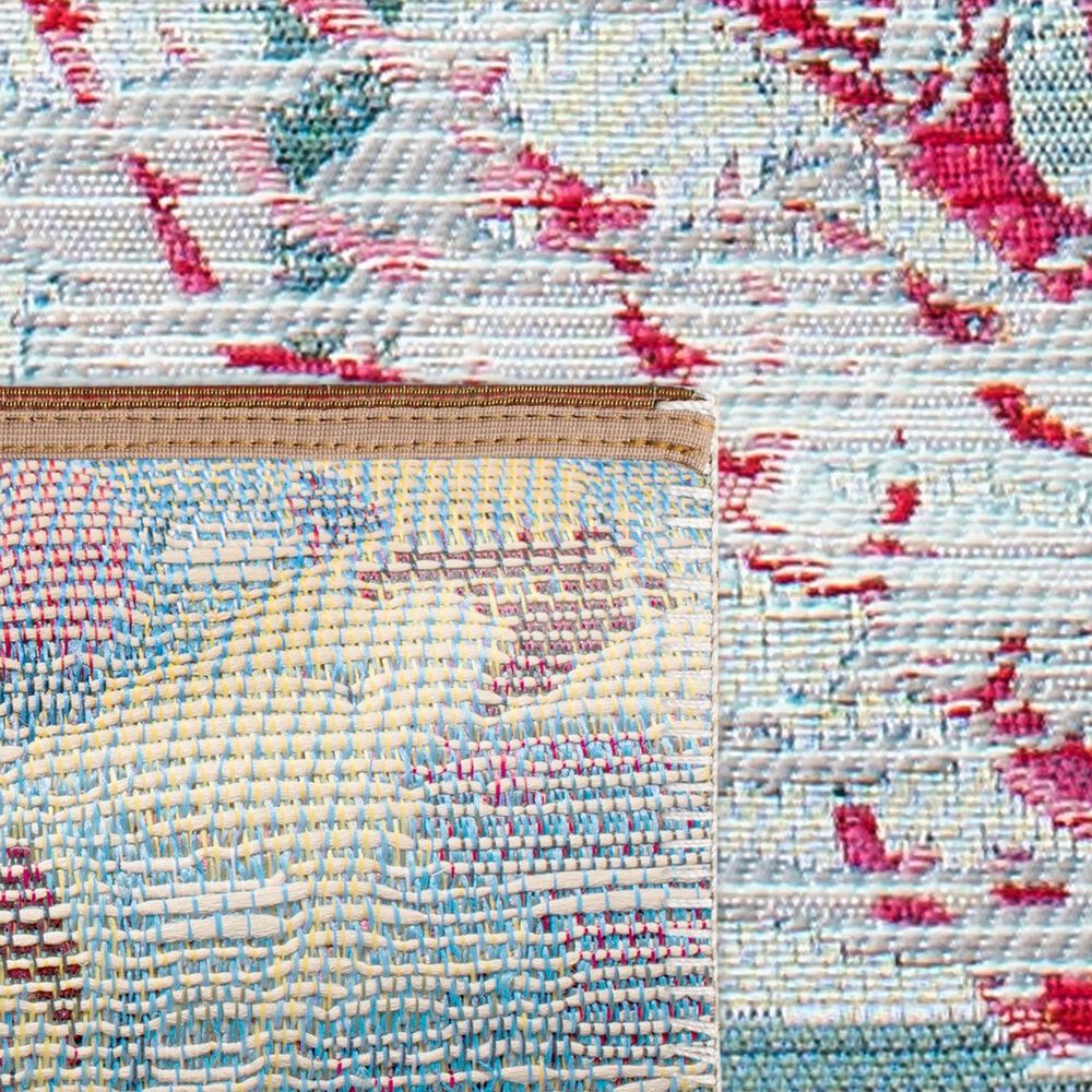 Safavieh Barbados Tropical Coral 3&#39;3&quot; x 5&#39;3&quot; Teal and White Indoor/Outdoor Area Rug, , large