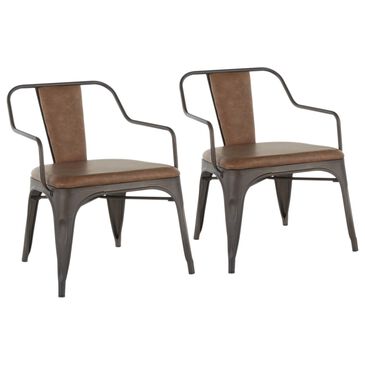 Lumisource Oregon Accent Chair in Espresso and Antique (Set of 2), , large