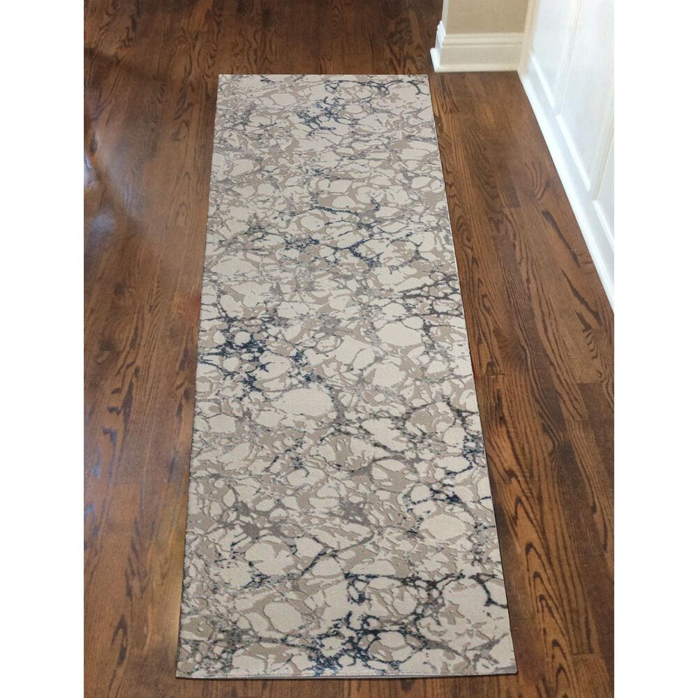 Radici USA Livigno Abstract 2&#39;2&quot; x 7&#39;7&quot; Blue Area Rug, , large