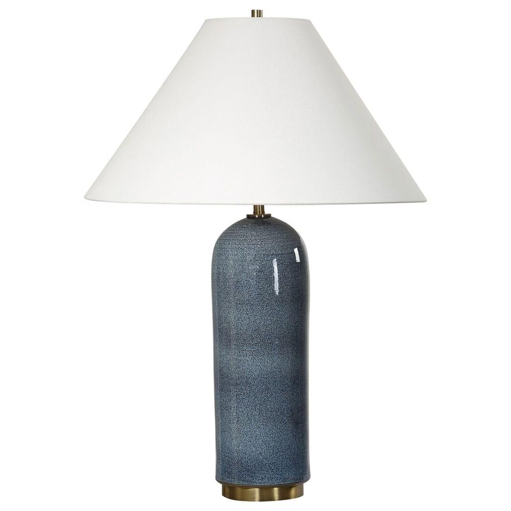 Uttermost Mayetta Table Lamp in Deep Blue and Antique Brass, , large
