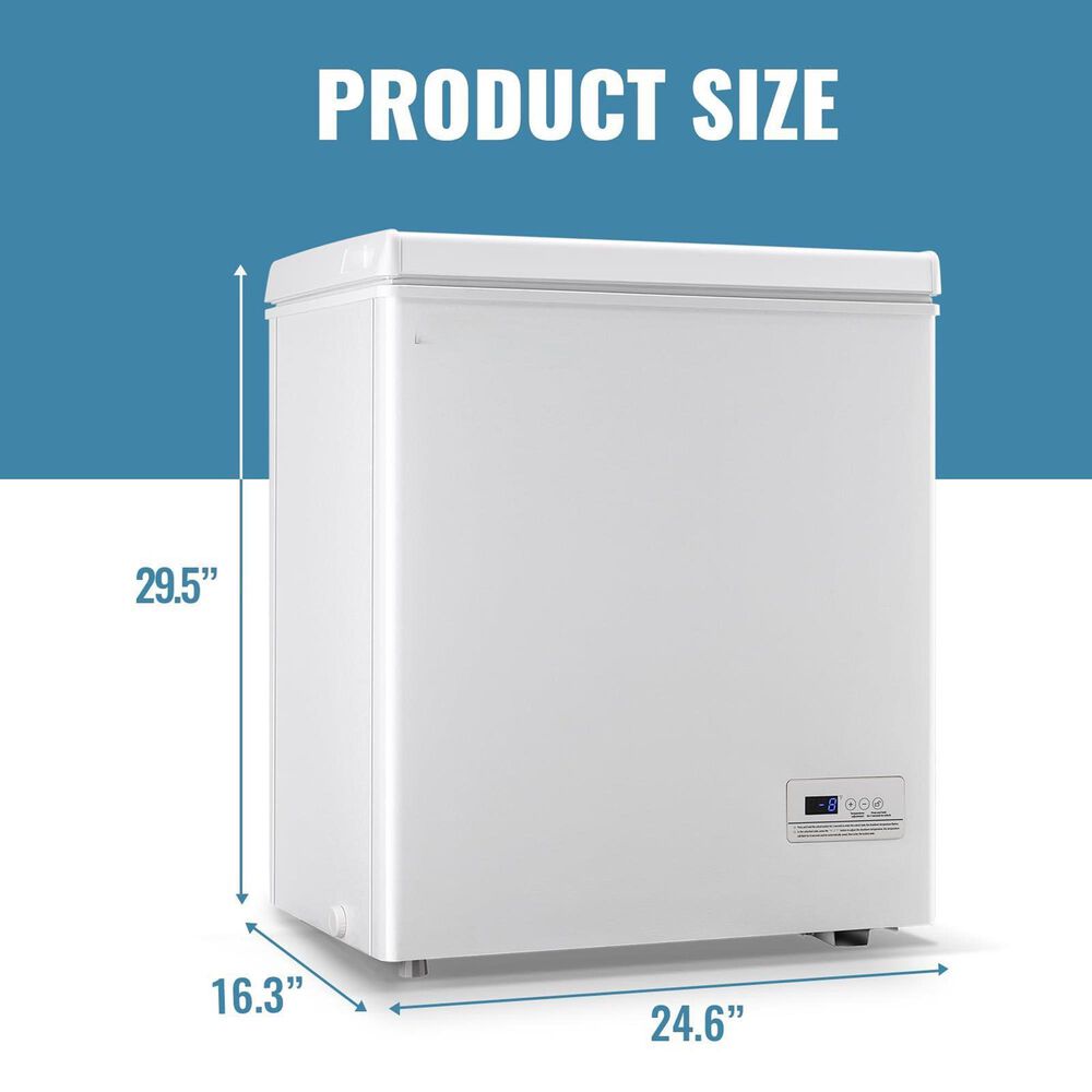 HOMLUX 4 Cu. Ft. 25" Chest Freezer with 2 Removable Baskets in White, , large