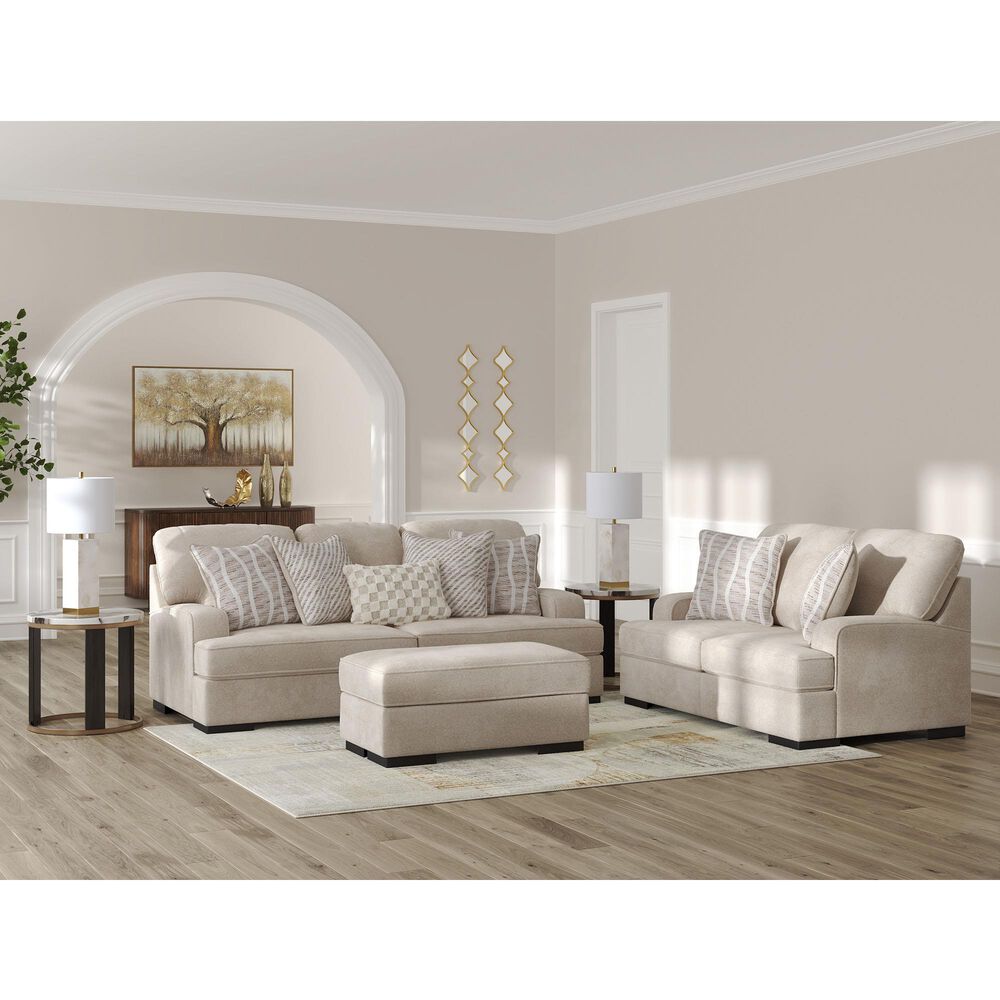 Ashley High Profile Stationary Loveseat in Taupe, , large