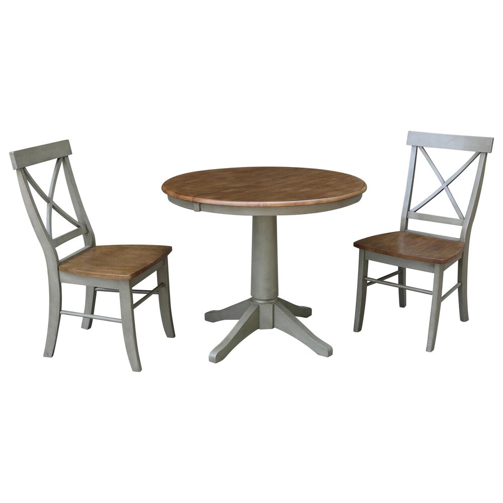 International Concepts 3-Piece Dining Set in Hickory and Stone, , large
