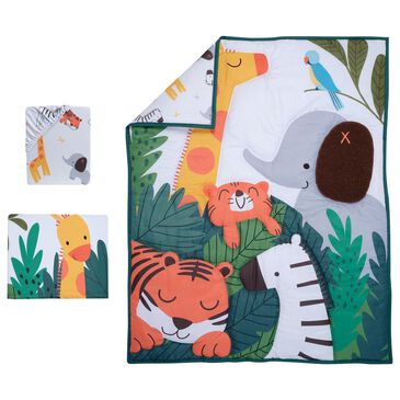 Lambs & Ivy Lollipop Jungle 3-Piece Crib Bedding Set in Gray, White and Green, , large