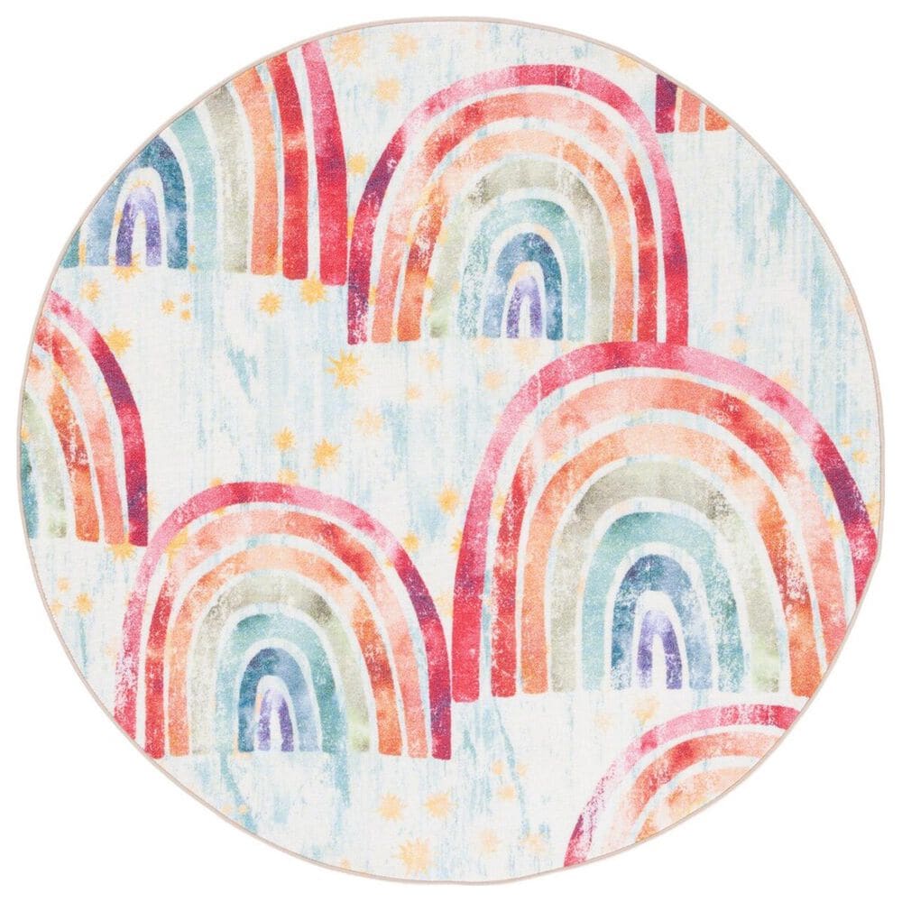 Safavieh Kids Playhouse 5" Round Blue and Ivory Rug, , large