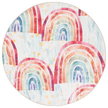 Safavieh Kids Playhouse 5" Round Blue and Ivory Rug, , large