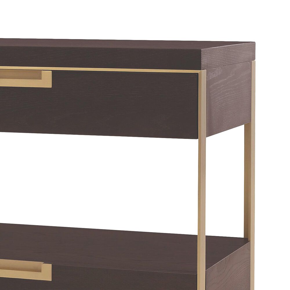 Century Cadence 2-Drawer Nightstand in Mocha and Antique Brass, , large