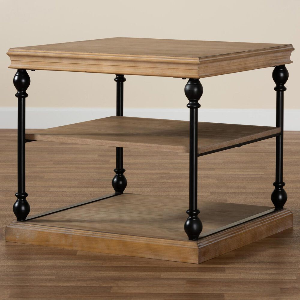 Baxton Studio Sebastian End Table in Greywashed and Black, , large