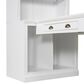Hearth and Haven Writing Desk with Open Bookshelf and LED Lighting in White, , large