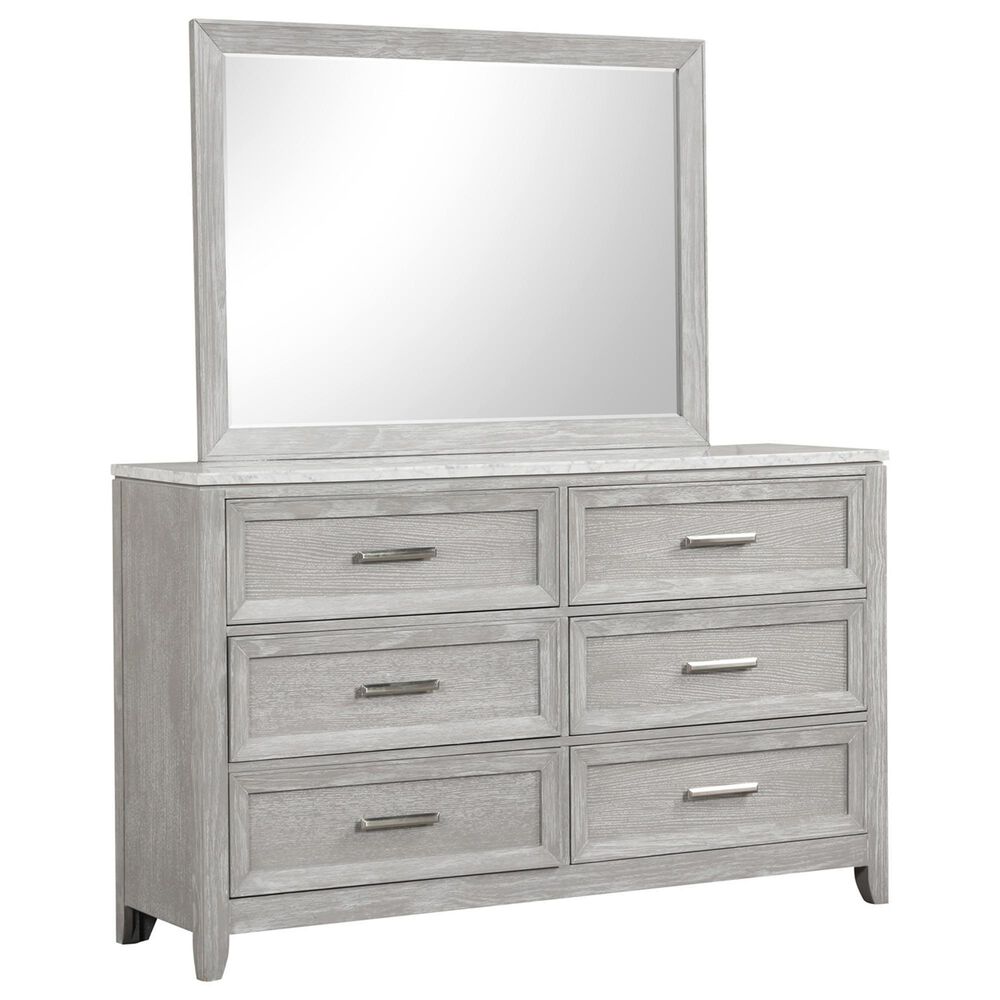 New Heritage Design Fiona 4-Piece Queen Bedroom Set in Mist Gray, , large
