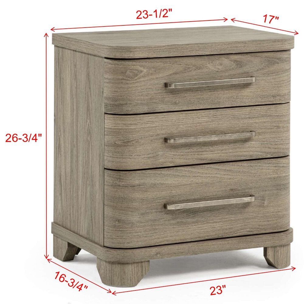 Crown Mark Veranda 3 Drawer Nightstand in Khaki, , large