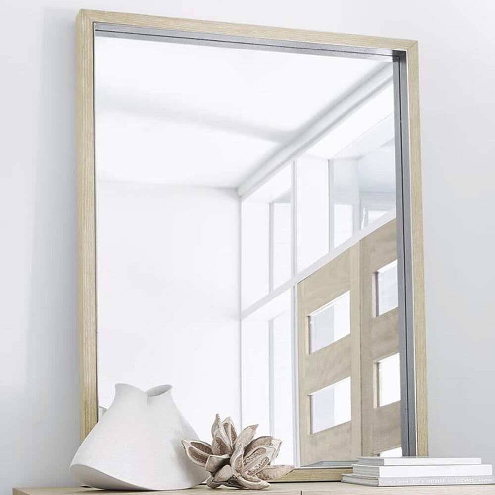 Bernhardt Solaria Mirror in Dune and Shiny Nickel, , large