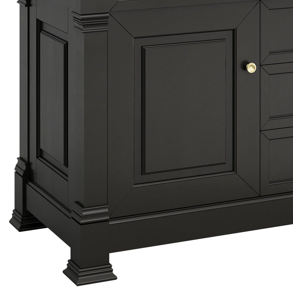 James Martin Vanities Brookfield 60&quot; Single Bathroom Vanity in Black Onyx with 3 cm Arctic Fall Solid Surface Top and Rectangular Sink, , large