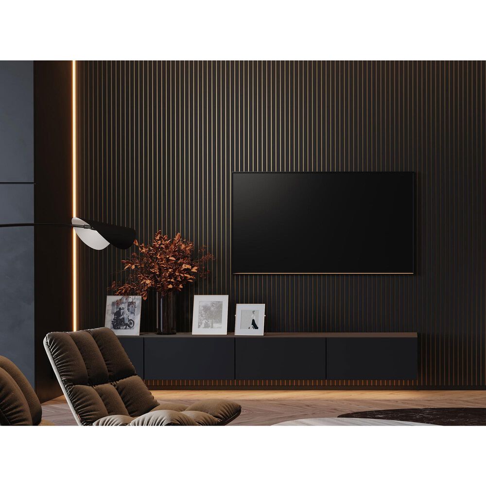 Paramount Matte Black and Bronze 11.8" x 109" Wall Panel, , large