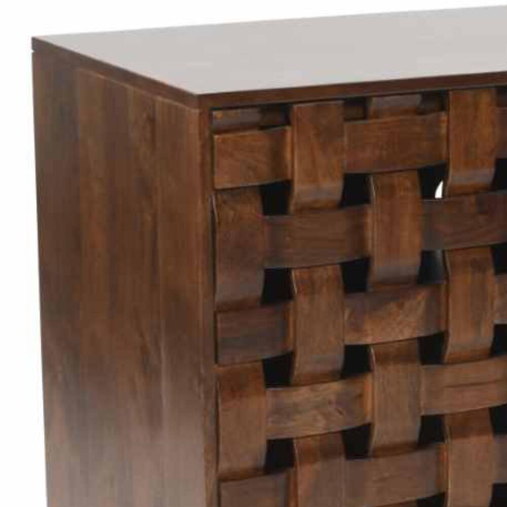 Waltham Trent Woven Front Accent Cabinet in Chestnut, , large