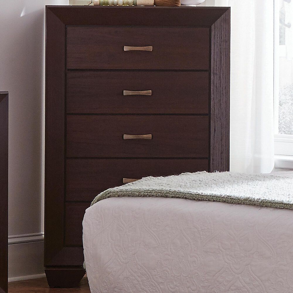 Pacific Landing Kauffman 5 Drawer Chest in Dark Cocoa, , large
