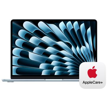 Apple MacBook Air 13.6" Laptop | Apple M4 chip 10-core CPU - 16GB RAM - 8-core GPU - 256GB SSD in Sky Blue with 3-Year AppleCare+, , large