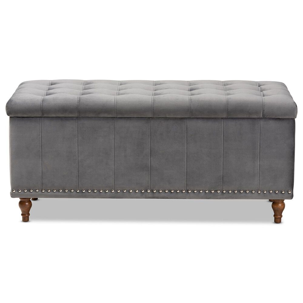Baxton Studio Kaylee Storage Ottoman Bench in Grey, , large