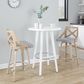 LumiSource Charlotte Swivel Counter Stool with Light Grey Fabric Upholstery in Whitewashed and Chrome (Set of 2), , large