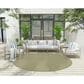 Nourison Courtyard Ivory and Green 8" Round Indoor/Outdoor Area Rug, , large