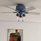 Hunter Hartland Low Profile 44" Ceiling Fan with LED Lights in Indigo Blue, , large