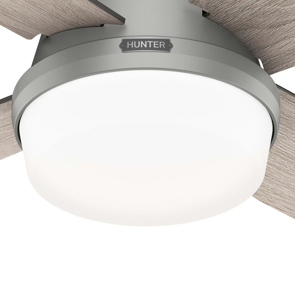Hunter Dempsey Low Profile 52&quot; Ceiling Fan with Lights in Matte Silver, , large