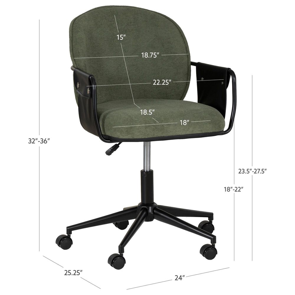 Linon Home Decor Karri Office Chair in Olive Green, , large