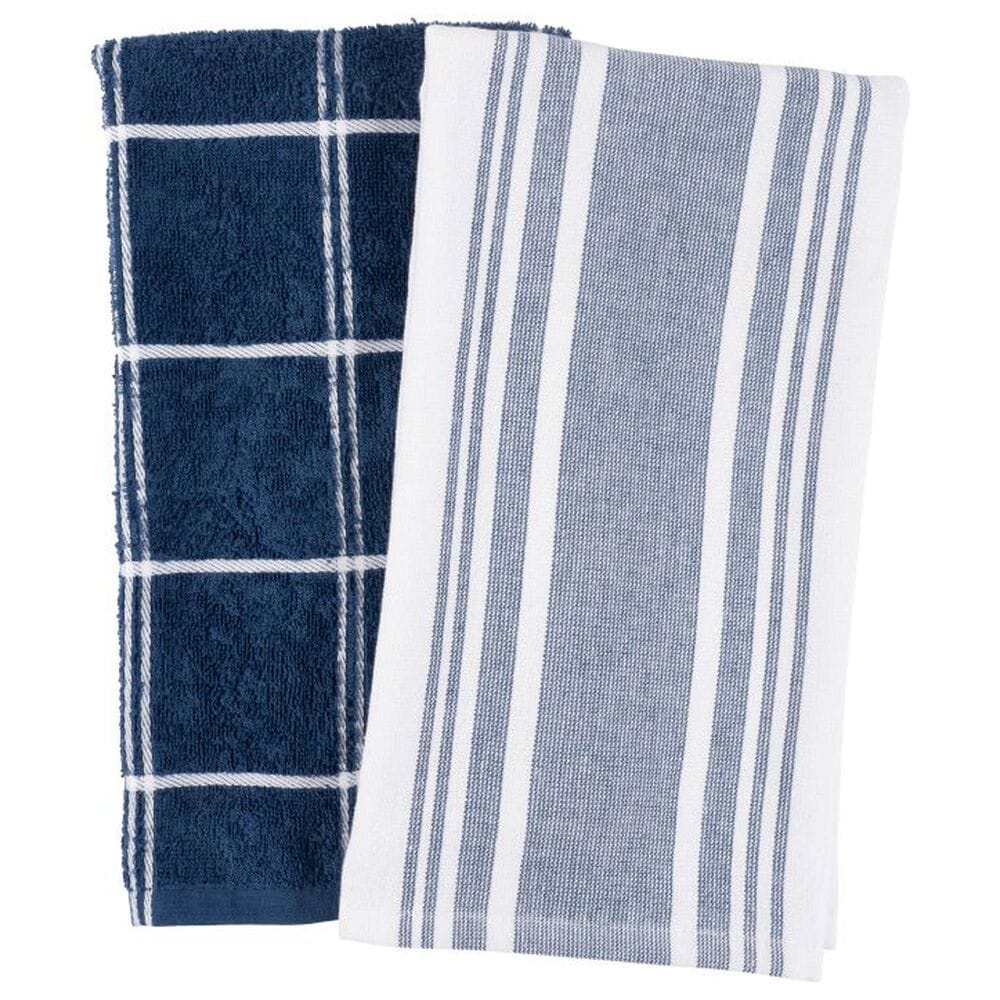 Harold Import 2-Piece Terry Kitchen Towel in Navy, , large