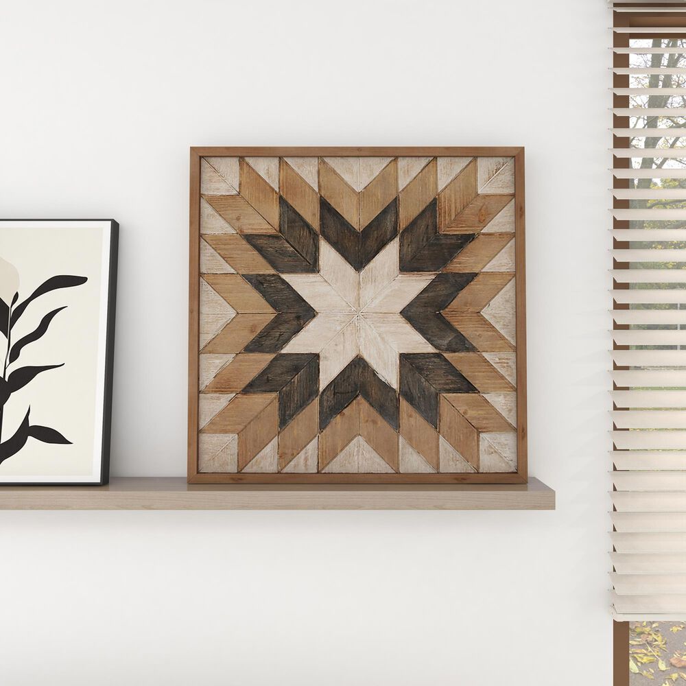 Maple and Jade 30&quot; x 30&quot; Southwest Abstract Wall Decor in Brown, White and Gray, , large