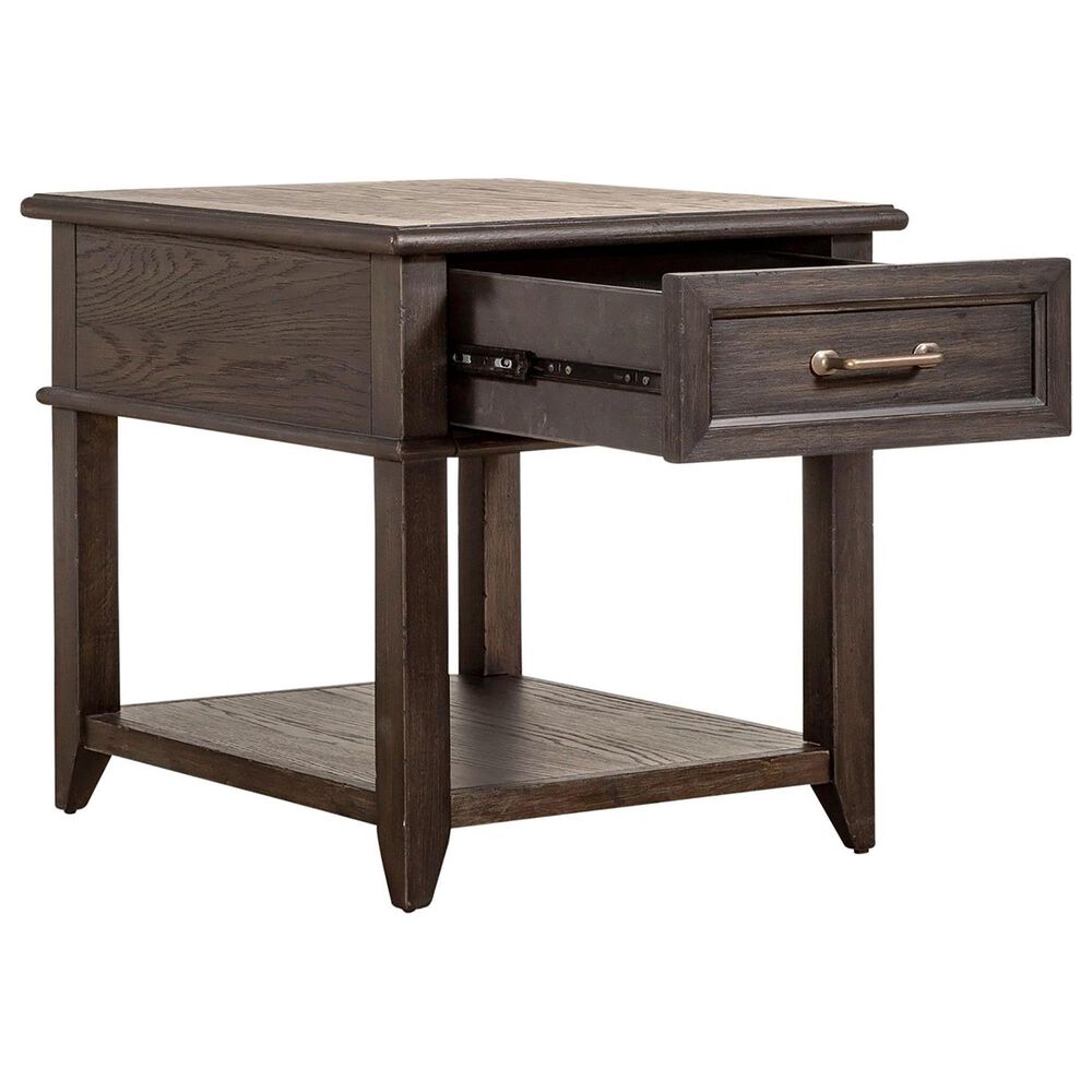 Belle Furnishings Mill Creek 1-Drawer End Table in Peppercorn, , large