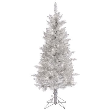 The Gerson Company 6" Unlit Tinsel Christmas Tree in Silver, , large
