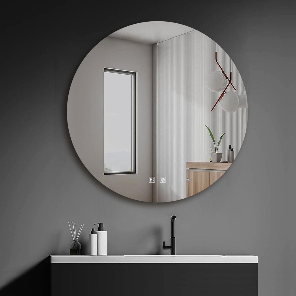 Lexora Home Nordica 35" Circular LED Vanity Mirror, , large