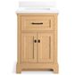 Kohler Charlemont 24" Single Bathroom Vanity in Light Oak with 3 cm White Quartz Top and Rectangular Sink, , large