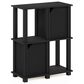 HOMLUX 3-Tier Storage Bookcase with Two Doors in Black Oak and Black, , large